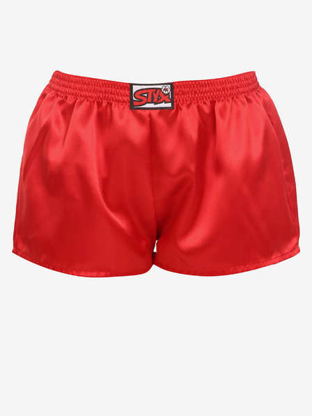 Styx Pantaloni scurți de somn din satin roșii pentru femei Styx