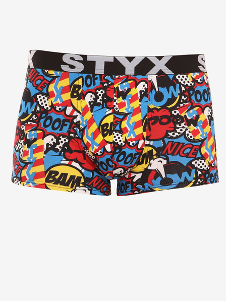 Styx Pantaloni scurți boxeri cu model albastru și roșu pentru bărbați Styx art Poof