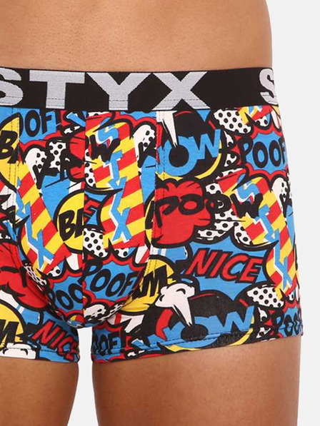 Styx Pantaloni scurți boxeri cu model albastru și roșu pentru bărbați Styx art Poof