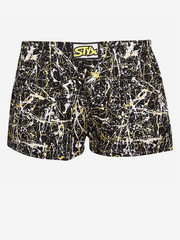 Styx Pantaloni scurți cu model alb și negru pentru băieți Styx art Jáchym