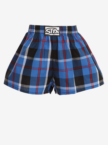 Styx Pantaloni scurți în carouri negri și albaștri pentru băieți Styx