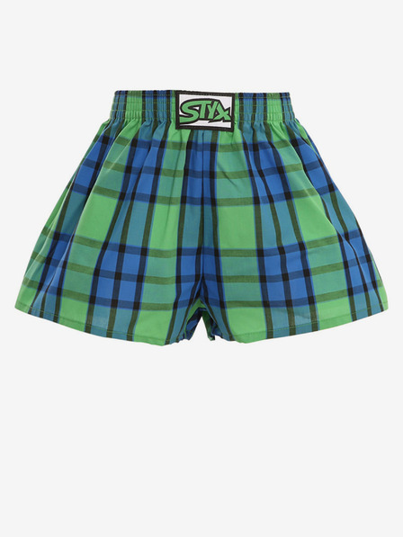 Styx Pantaloni scurți în carouri albastru-verde pentru băieți Styx