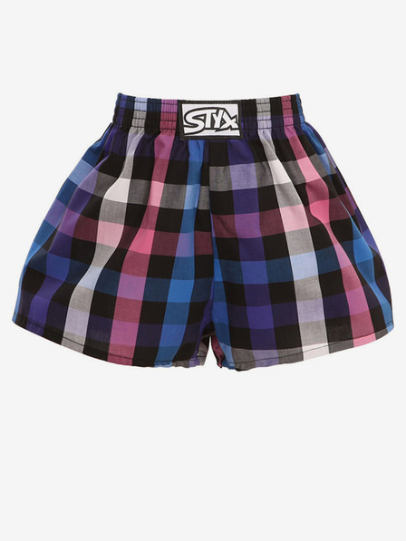 Styx Pantaloni scurți în carouri negri și mov pentru băieți Styx