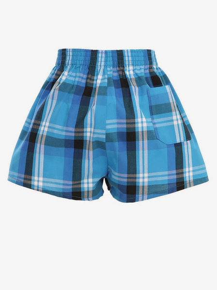 Styx Pantaloni scurți negri și albaștri în carouri pentru băieți Styx