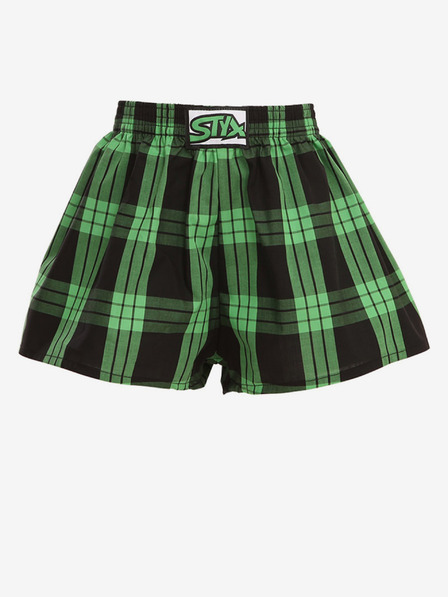 Styx Pantaloni scurți în carouri negri și verzi pentru băieți Styx