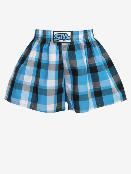 Styx Pantaloni scurți în carouri negri și albaștri pentru băieți Styx