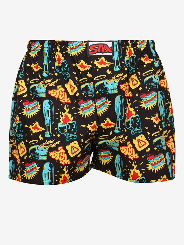 Styx Pantaloni scurți negri cu model pentru bărbați Styx art Toohot