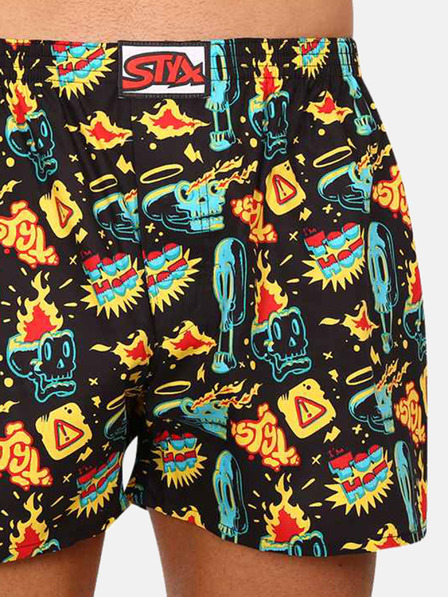 Styx Pantaloni scurți negri cu model pentru bărbați Styx art Toohot