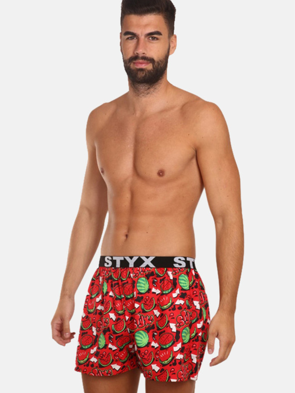 Styx Pantaloni scurți roșii cu model pentru bărbați Styx