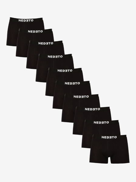 Nedeto Set de zece boxeri pentru bărbați în negru Nedeto