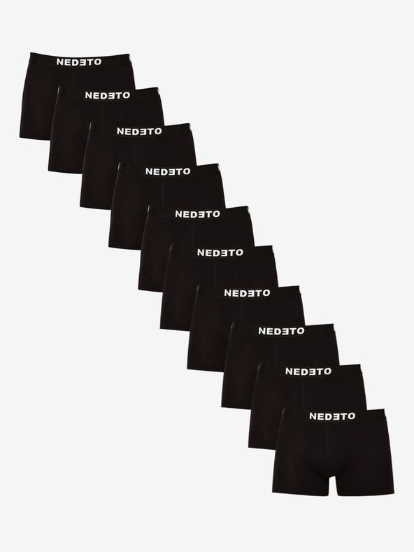 Nedeto Set de zece boxeri pentru bărbați în negru Nedeto