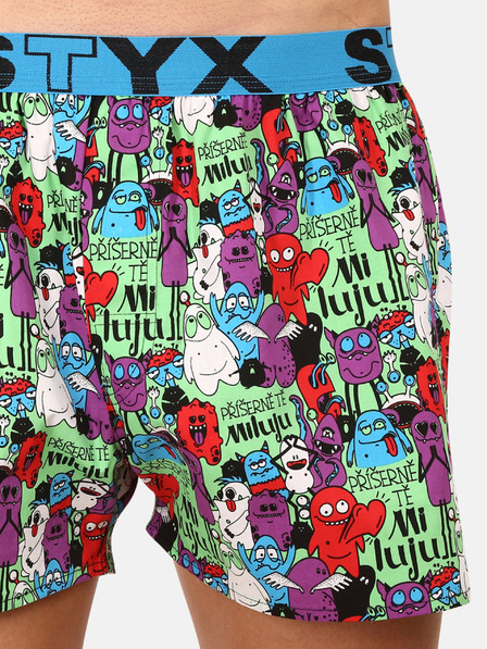 Styx Pantaloni scurți pentru bărbați cu model violet și verde Styx art Monsters