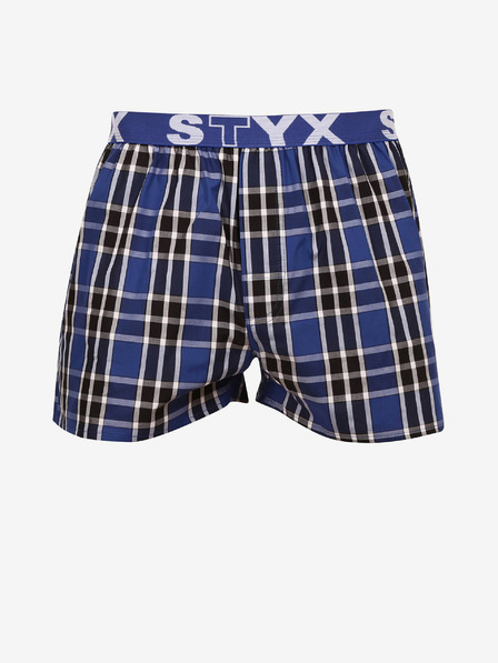 Styx Pantaloni scurți în carouri negri și albaștri pentru bărbați Styx