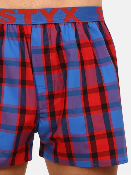 Styx Pantaloni scurți în carouri Styx albastru și roșu pentru bărbați