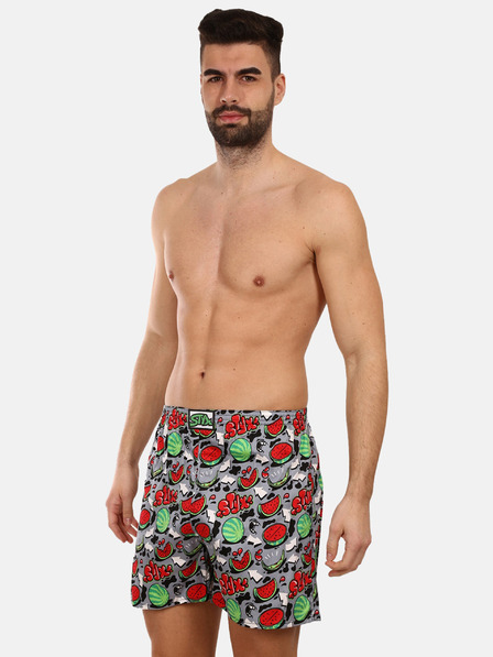 Styx Pantaloni scurți de somn cu model pepene roșu și gri pentru bărbați Styx