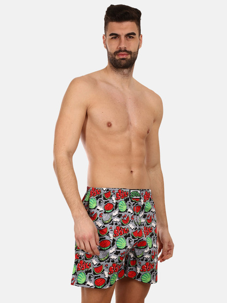 Styx Pantaloni scurți de somn cu model pepene roșu și gri pentru bărbați Styx