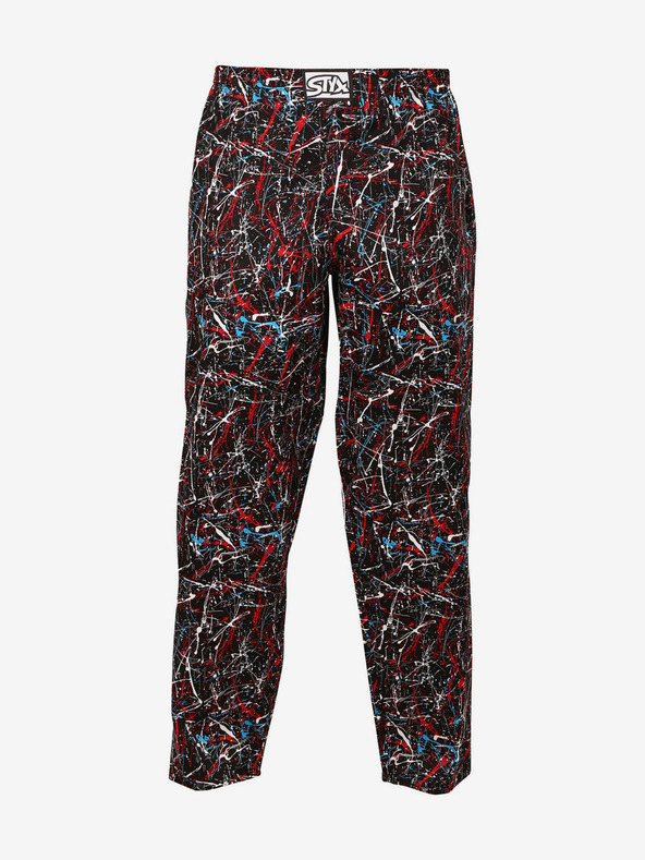 Styx Pantaloni de pijama cu model Styx Jáchym roșii și negri pentru bărbați