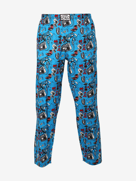 Styx Pantaloni de pijama Styx cu model albastru pentru bărbați