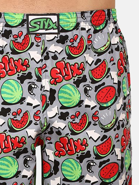 Styx Pantaloni de pijama cu model Styx roșii și gri pentru bărbați