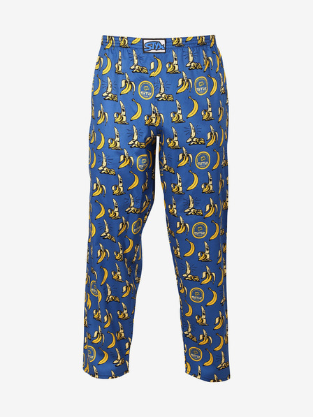 Styx Pantaloni de pijama cu model Styx galbeni și albaștri pentru bărbați