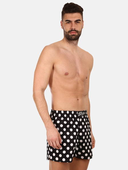 Styx Pantaloni scurți bărbați negri Styx premium art Polka dots
