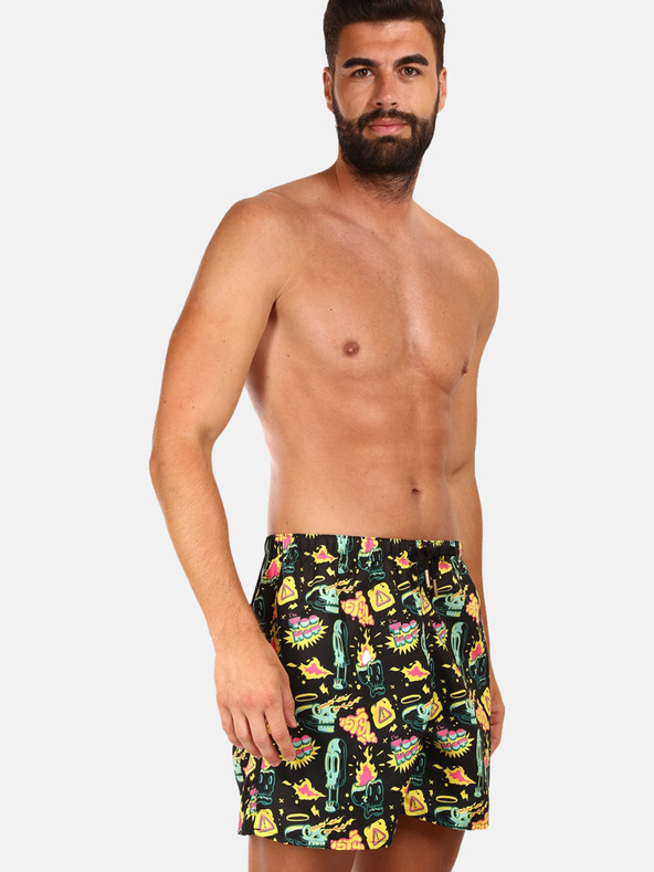 Styx Costume de baie cu model Styx galben și negru pentru bărbați