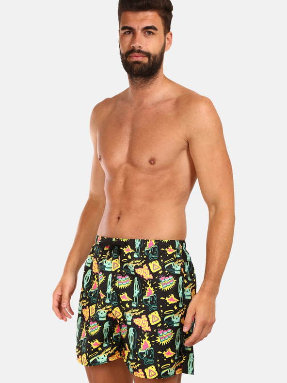 Styx Costume de baie cu model Styx galben și negru pentru bărbați