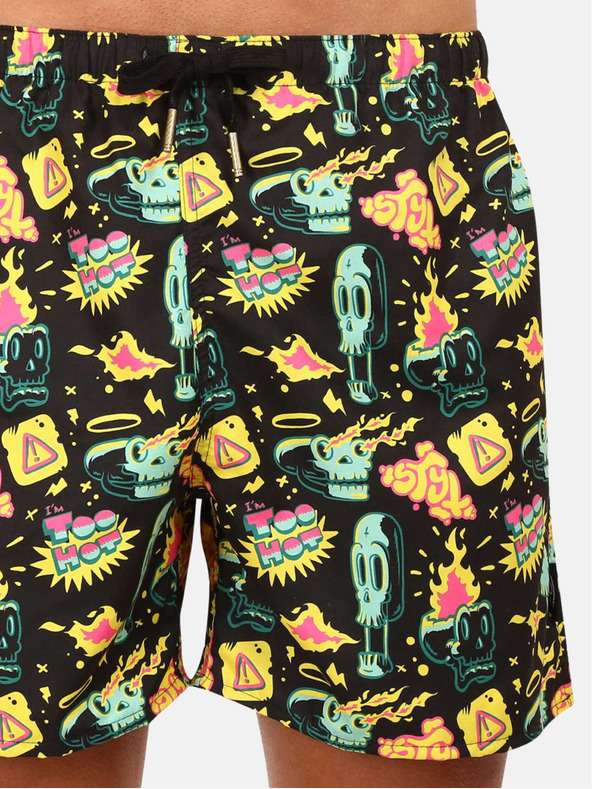 Styx Costume de baie cu model Styx galben și negru pentru bărbați