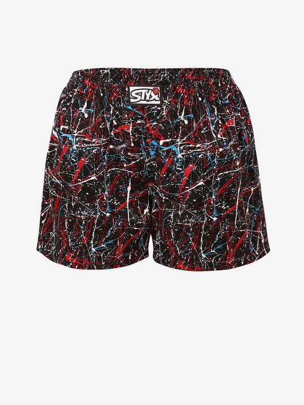 Styx Pantaloni scurți de somn cu model pentru femei roșii și negri Styx Jáchym