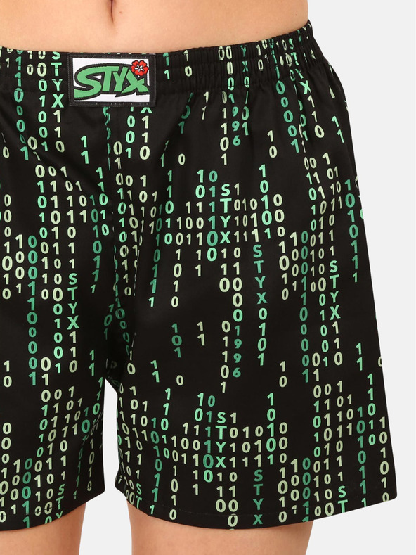 Styx Pantaloni scurți de somn cu model pentru femei verzi și negri Styx Code