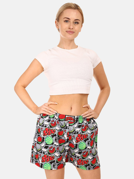 Styx Pantaloni scurți de somn cu model pentru femei roșii și gri Styx Melons