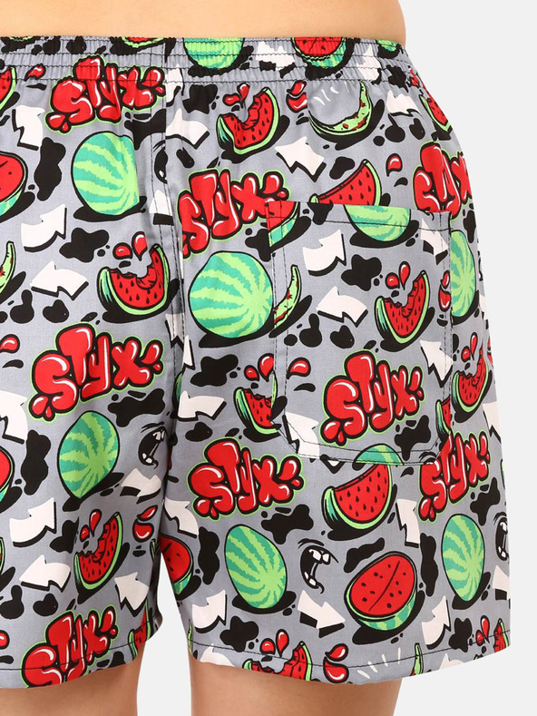 Styx Pantaloni scurți de somn cu model pentru femei roșii și gri Styx Melons