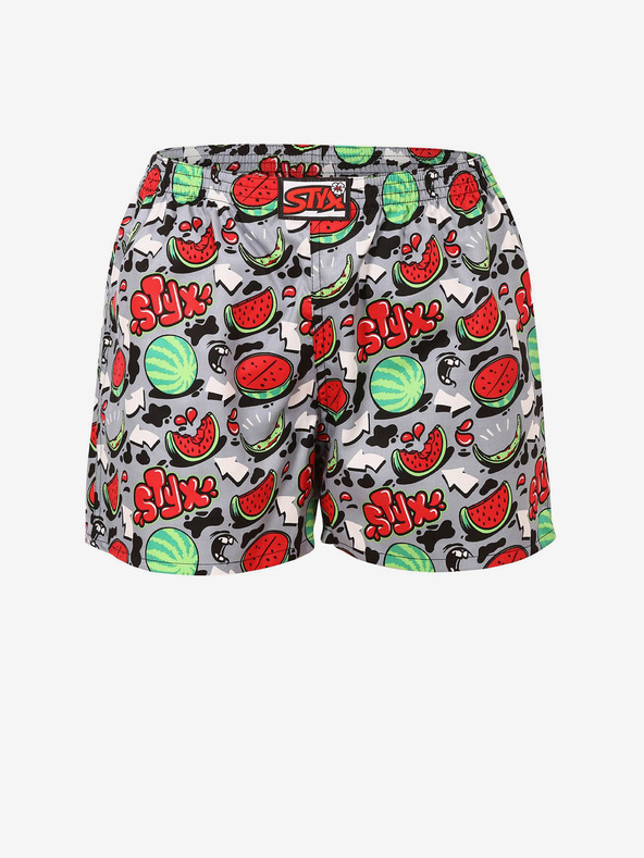 Styx Pantaloni scurți de somn cu model pentru femei roșii și gri Styx Melons