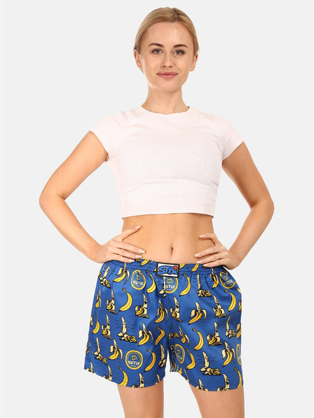 Styx Pantaloni scurți de somn cu model pentru femei galbeni și albaștri Styx Bananas