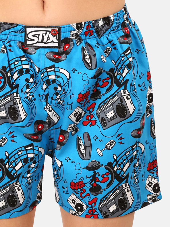 Styx Pantaloni scurți de somn cu model albastru pentru femei Styx Music