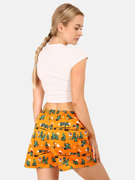 Styx Pantaloni scurți de dormit cu model Styx Cactus portocalii pentru femei