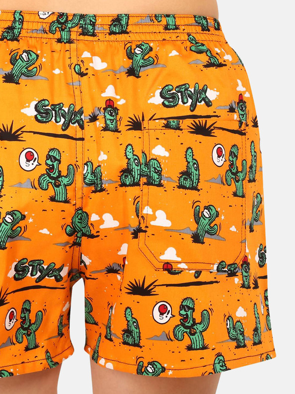 Styx Pantaloni scurți de dormit cu model Styx Cactus portocalii pentru femei