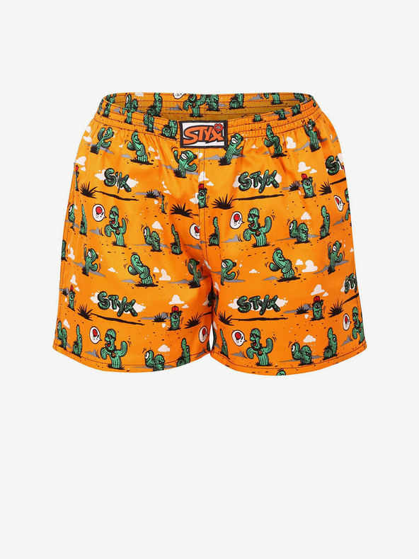 Styx Pantaloni scurți de dormit cu model Styx Cactus portocalii pentru femei
