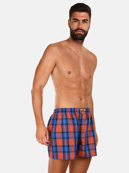 Styx Pantaloni scurți în carouri portocalii și albaștri pentru bărbați Styx