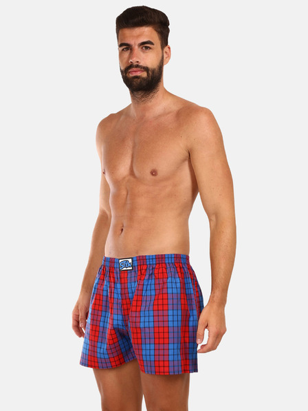 Styx Pantaloni scurți bărbați roșii și albaștri în carouri Styx