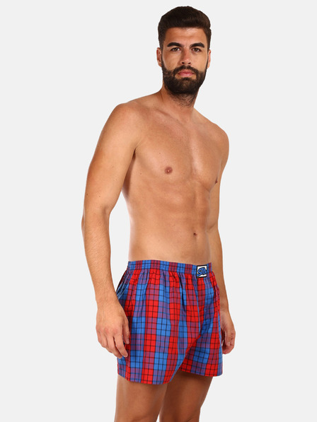 Styx Pantaloni scurți bărbați roșii și albaștri în carouri Styx