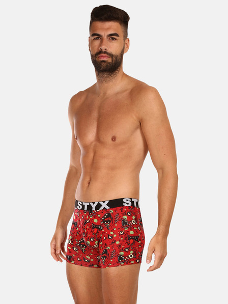 Styx Chiloți boxeri cu model pentru bărbați roșii Styx Zombie