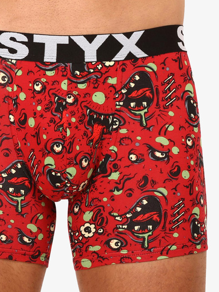 Styx Chiloți boxeri cu model pentru bărbați roșii Styx Zombie