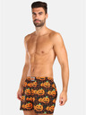 Styx Pantaloni scurți pentru bărbați Styx portocalii și maro cu dovleac de Halloween