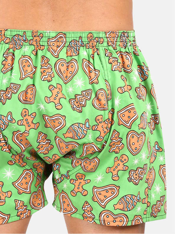 Styx Pantaloni scurți de Crăciun verde deschis pentru bărbați Styx Christmas Gingerbread