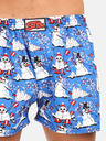 Styx Pantaloni scurți de Crăciun pentru bărbați albi și albaștri Styx Christmas snowmen