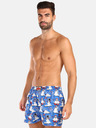 Styx Pantaloni scurți de Crăciun pentru bărbați albi și albaștri Styx Christmas snowmen