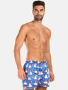 Styx Pantaloni scurți de Crăciun pentru bărbați albi și albaștri Styx Christmas snowmen