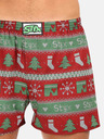 Styx Pantaloni scurți de Crăciun Styx pentru bărbați, verzi și roșii
