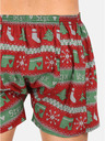 Styx Pantaloni scurți de Crăciun Styx pentru bărbați, verzi și roșii